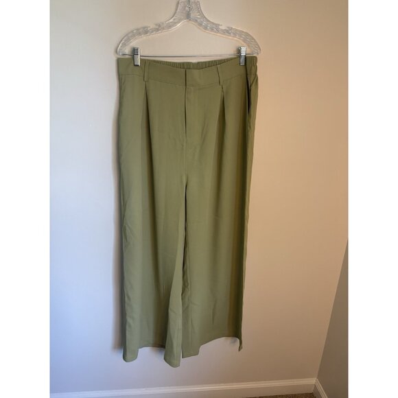 Womens Wide Leg Palazzo Dress Pants with Pockets Size 2XL Lime Green NWT - Picture 11 of 14